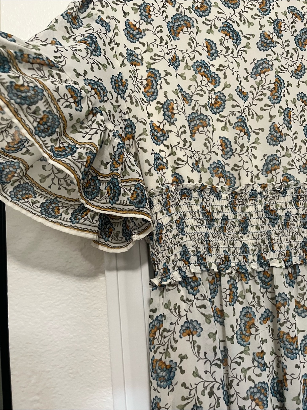 Max Studio floral print smocked-waist dress - Picture 6 of 7